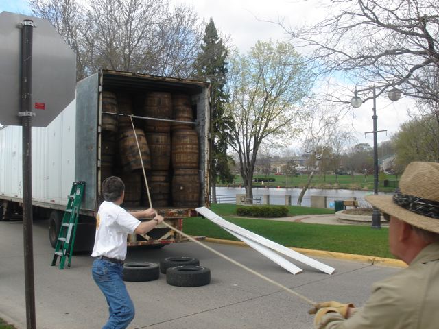 Off-loading the truck